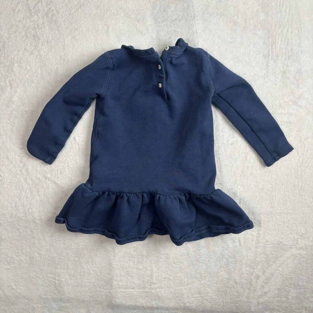 Ralph Lauren Polo Bear‎ Blue Long Sleeve Dress Infant Size 24 Months